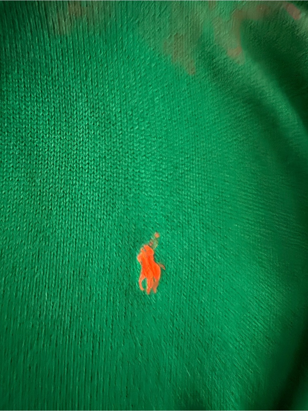 Polo by Ralph Lauren Kelly Green Quarter-Zip Sweater with Gold Pony - Picture 2 of 5